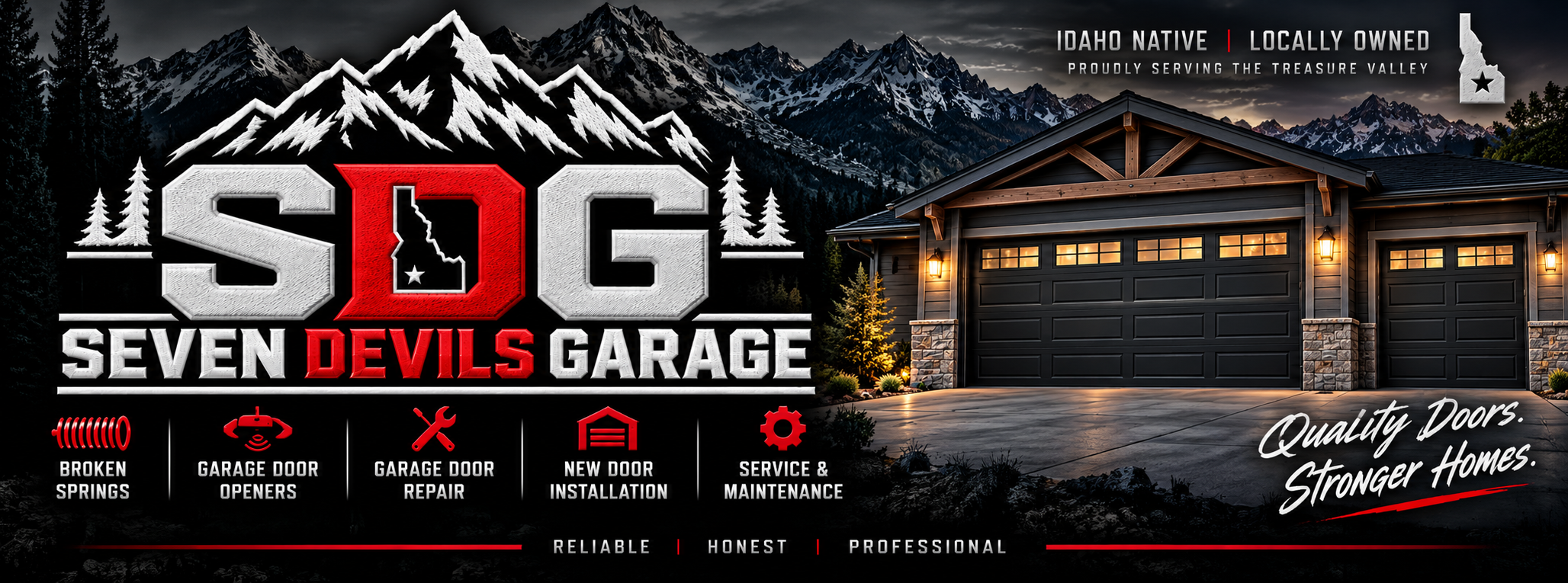 Seven Devils Garage Idaho mountain and garage branding